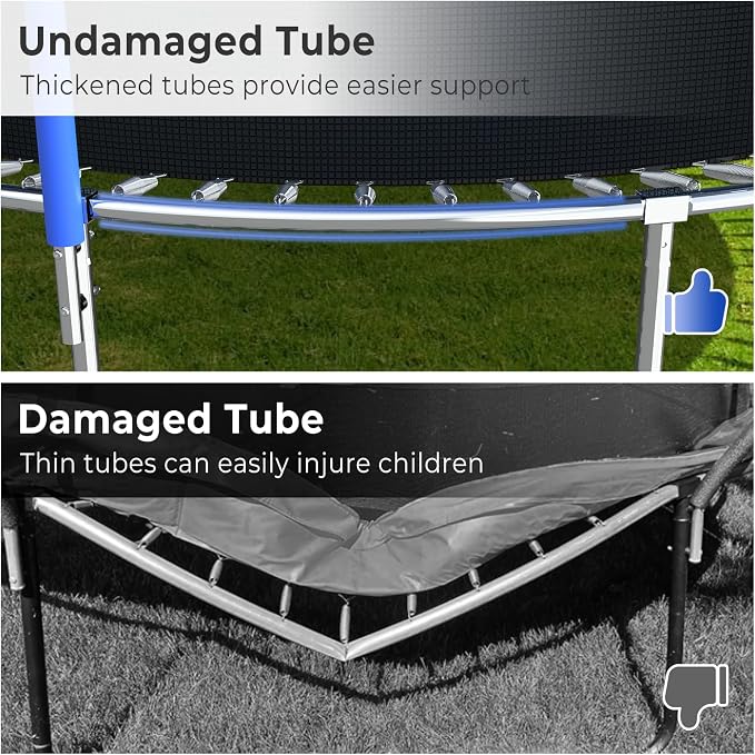 Lyromix Upgraded 16FT 15FT 14FT 12FT 10FT 8FT Trampoline Outdoor with Basketball Hoop and Net, Capacity for 4-6 Kids and Adults