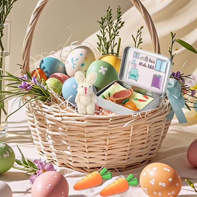 Little Pocket Bunny, Easter Basket Stuffer, Easter Gifts for Kids, DIY Pet Bunny Adoption, Easter Baskets(Beige)