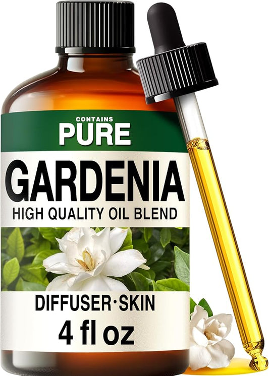 100% Pure Gardenia Oil - 4 Fl Oz Gardenia Essential Oil for Hair, Skin, Diffuser, Aromatherapy & DIY Soap Making Scent