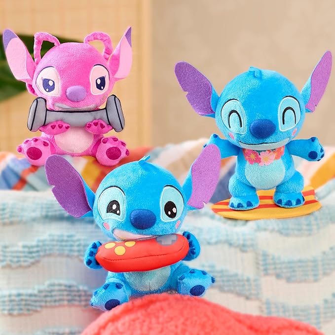 Disney Stitch That’s So Stich Angel Small 7-inch Plush, Stuffed Animal, Pink, Alien, Kids Toys for Ages 2 Up by Just Play