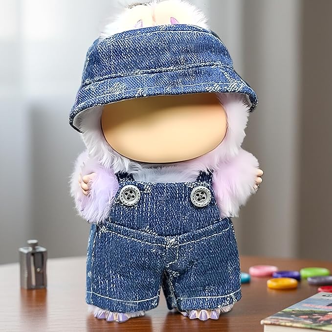 Clothes Fit for 17CM Doll, Fashion Doll Clothes Outfit Set Cute Theme Designer Toys Dress Accessories for Collector Fans Display (VV Light Blue Denim)