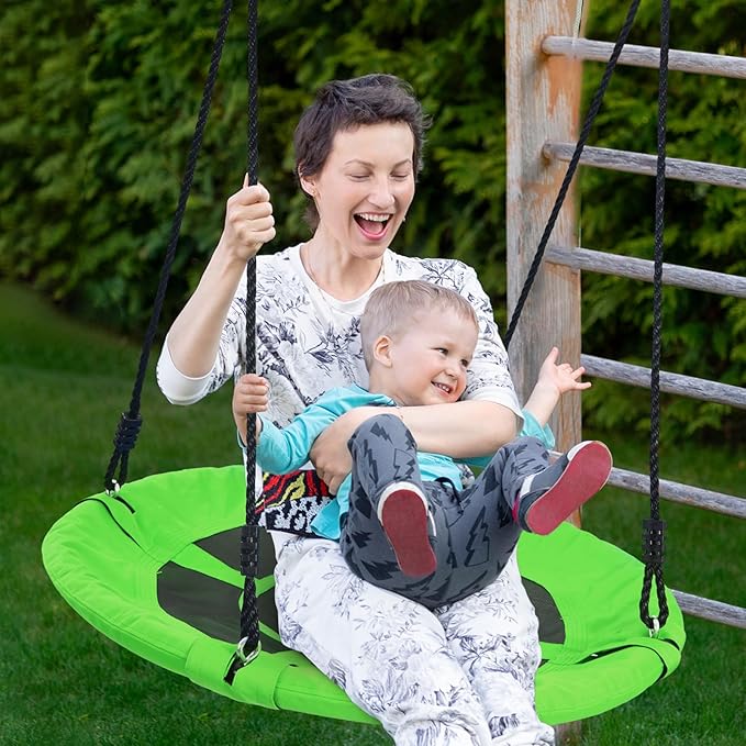 Trekassy 700lb 40 Inch Saucer Tree Swing for Kids Adults Outdoor 900D Oxford Waterproof with 2pcs Tree Hanging Straps, Steel Frame and Adjustable Ropes