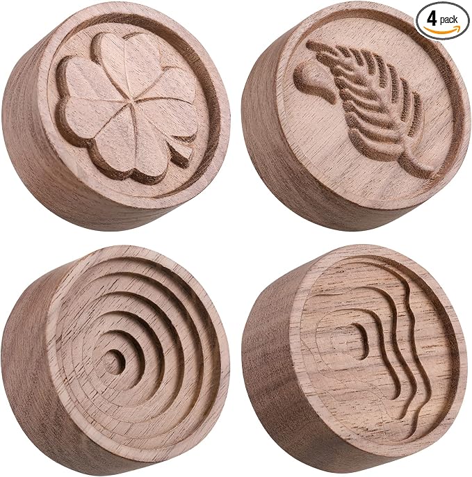 Zhehao 4 Packs Wood Essential Oil Diffuser Small Passive Oil Diffusers Aromatherapy Round Wooden Grain Portable Air Freshener for Car Aromatherapy Home Office Bathroom(Brown)