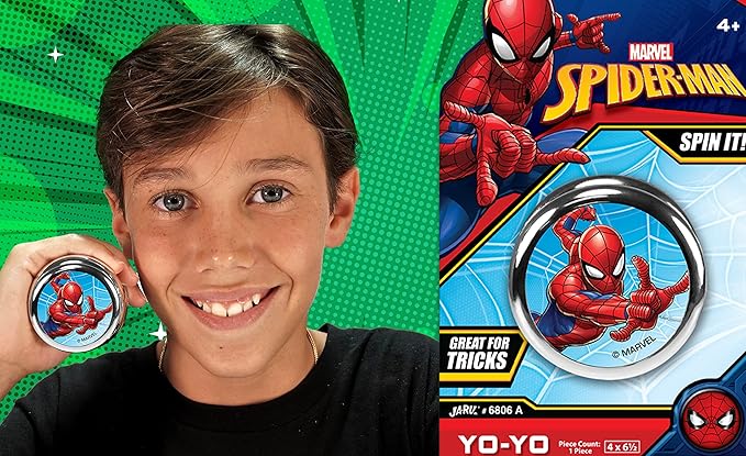 JA-RU Marvel Avengers Toys YoYo Toy (2 Units Spiderman) Fidget Toy Superheroes Spiderman & Hulk Kids Yoyo Beginner String Trick Kids Yo-Yo Game Fidget Toys for Boys Spid-6806-2s