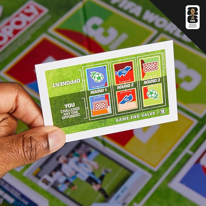 Monopoly Panini Prizm: FIFA World Cup Game I Soccer Board Game with Monopoly Panini Prizm FIFA World Cup 2026 Trading Cards I Ages 8+