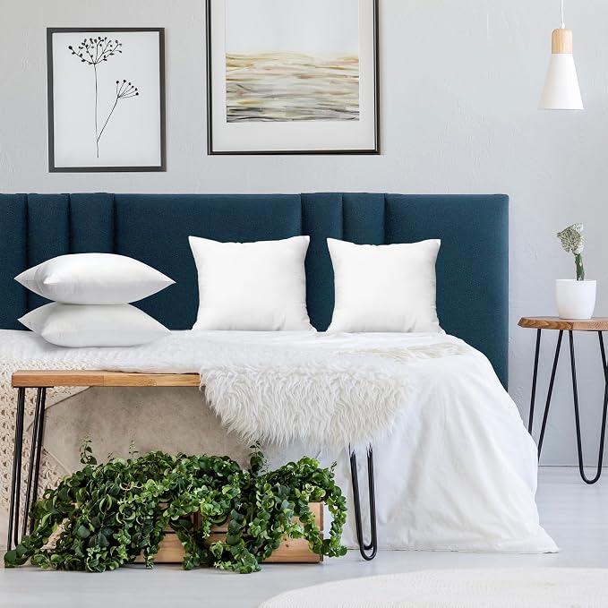 Utopia Bedding Throw Pillows, Decorative 14x14 Pillow Inserts, Set of 4 | Down alternative pillow insert with plush fluffy fill for beds sofas couches and chairs. Suitable for indoor outdoor use.