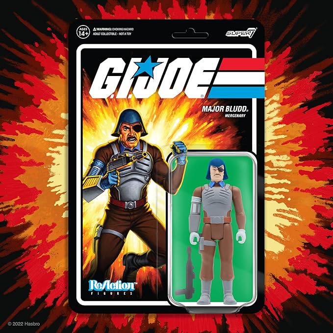 Super7 G.I. Joe Major Bludd - 3.75" G.I. Joe Action Figure with Accessory Classic Cartoon Collectibles and Retro Toys