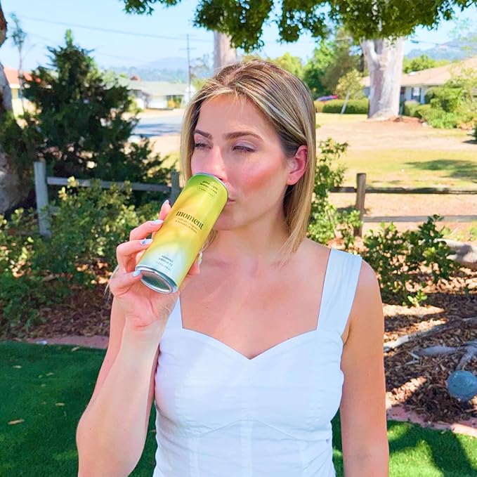 Moment Adaptogen Drink (Shark Tank) - Non Carbonated Botanical Tea - Calm, Clarity & Relaxation with L-Theanine & Ashwagandha - Non Alcoholic Drinks - 0 Sugar 0 Caffeine - 12 Pack 11.5 fl oz