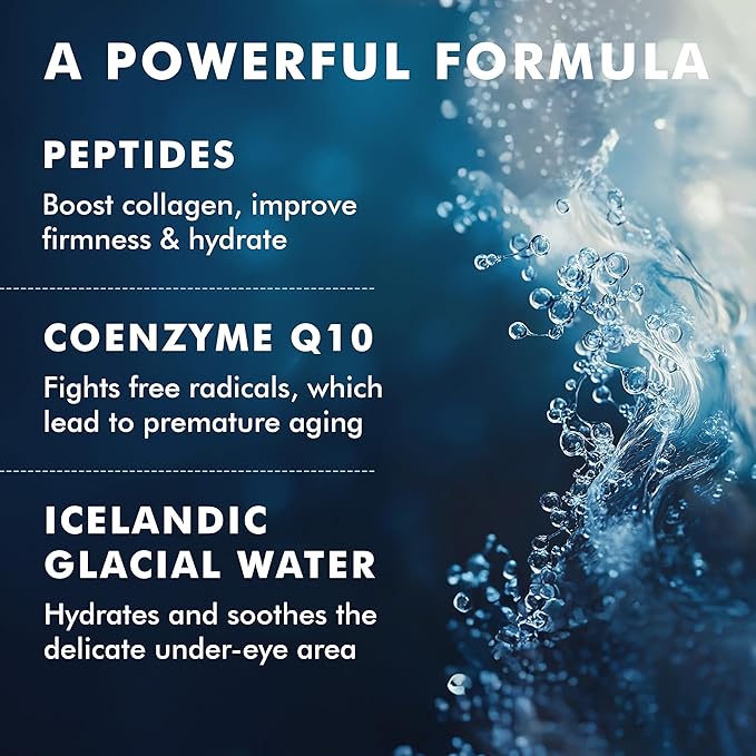 Skyn ICELAND Hydro Cool Firming Under Eye Patches, Instant Cooling for Puffy, Tired Eyes with Peptides and Coenzyme Q10, 10 Minute Treatment, Vegan, All Skin Types, 8 Pairs