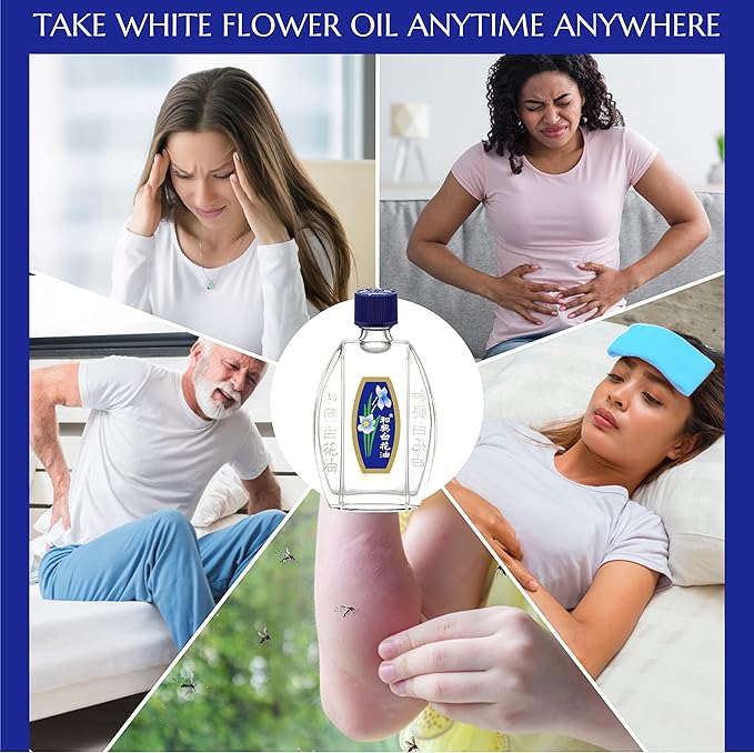 White Flower External Analgesic Balm Oil 2.5ml/ 0.085fl Oz (Authentic US Import) 12 Packs