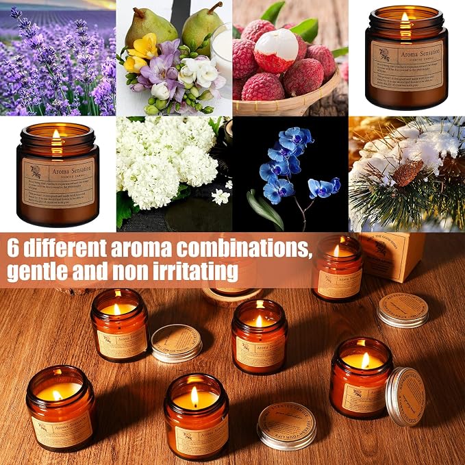 MTLEE 12 Pcs Candles for Home Scented Candles Gift Set for Women Long Lasting Aromatherapy Jar Candle Bulk Soy Wax Candles for Birthday Teacher Thanksgiving Anniversary (Flower Scent)
