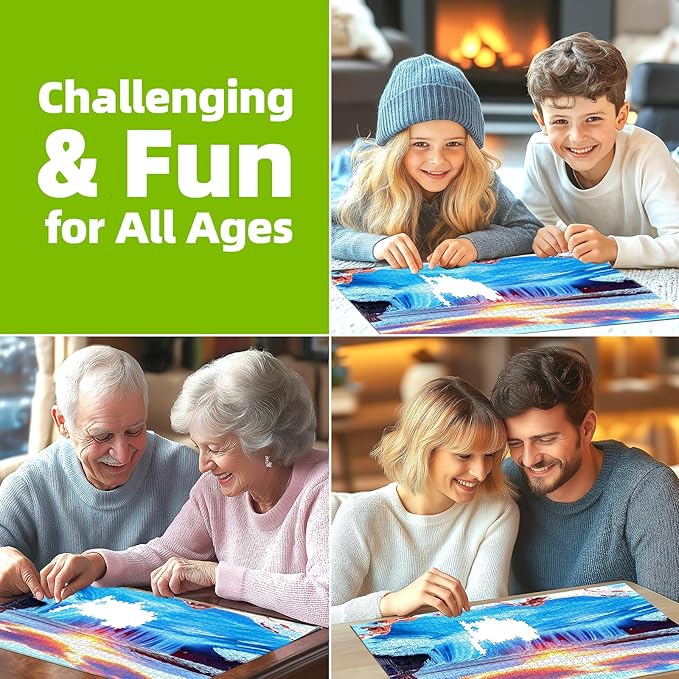 500 Piece Puzzles for Adults, Winter Icelandic Waterfalls Fun Puzzles for Adults 500 Pieces with HD Print & Poster, 15" X 23" Dust Free, for Gifts Halloween Christmas Family Games