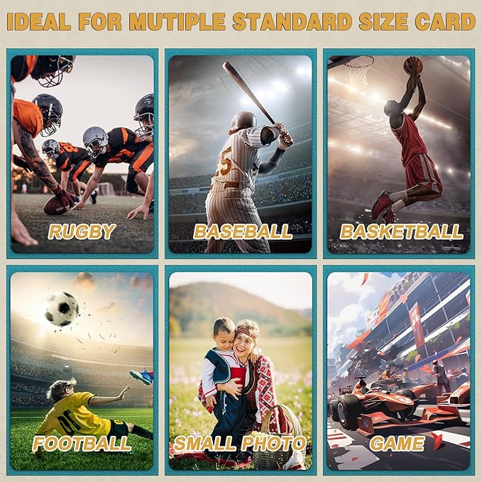 100 Count Matte Card Sleeves for Trading Cards, Standard Size Protective Sleeves Deck Card Protectors Fit for Baseball Cards, Sports Cards, MTG, Game Card Standard Cards (Cyan)
