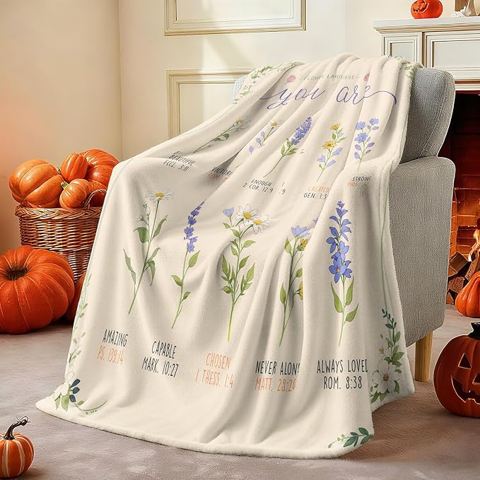 COMFAR Christian Gifts for Women Faith, Inspirational/Religious/Spiritual Gifts for Adults, Soft Throw Blankets for Women/Men, Personalized Blankets for Adults 50"x 60"