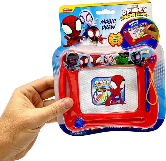 JA-RU Disney Mickey Mouse Magic Magnetic Drawing Board (1 Toy) Draw, Sketch & Doodle Tablet for Kids, Boys & Girls. Car Trip Game & Activity Travel Toys. Mess-Free Educational Learning Pad. A-6906-1s