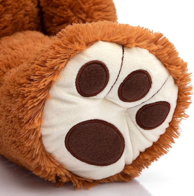 HollyHOME Teddy Bear Stuffed Animal Plush Giant Teddy Bears with Footprints Big Bear 36 inch Brown
