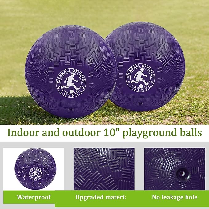 10 Inch Dodgeball Balls Playground Ball Kickball, Dodge Balls for Kids, Kickballs Handball for Indoor Outdoor Games Four Square Balls, Includes Pump