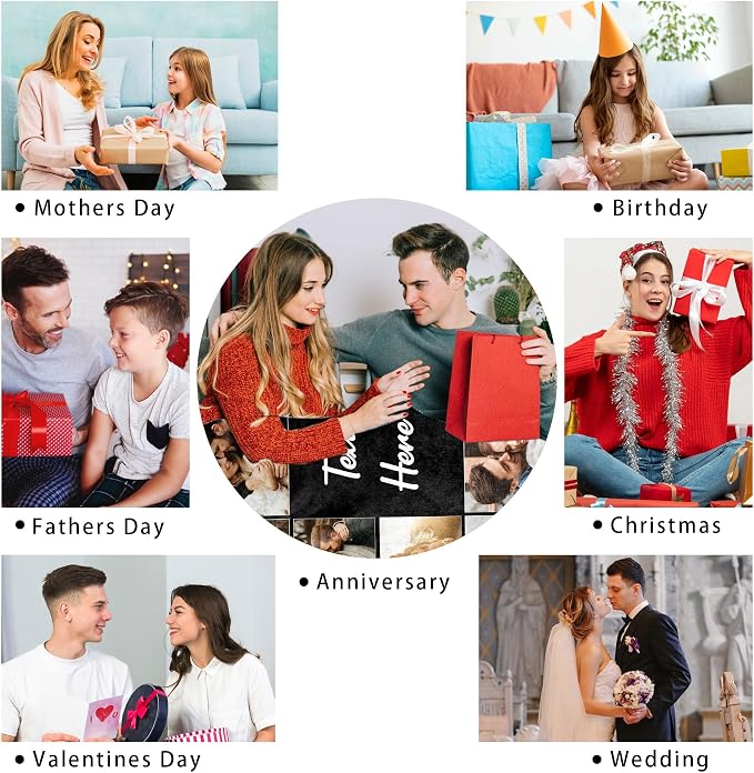 Custom Spotify Code Music Blanket Customize Blankets with Picture Text Customized Thows Photo Blanket Personalized Valentines Mothers Day Birthday Gifts for Mom Dad Girlfriend Boyfriend Wife Husband