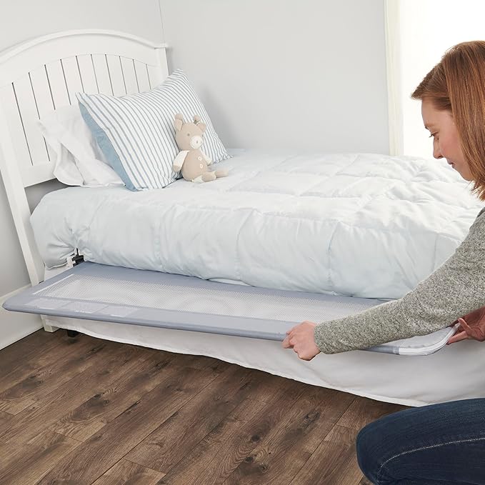 Regalo Safety 54” Extra Long Hideaway Bed Rail Guard for Toddlers, Toddler Bed Rail with Reinforced Anchor Safety System, 20” Tall Bed Safety Rail, Fits Twin, Full & Queen Beds, Gray