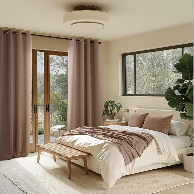 NICETOWN Room Darkening Draperies Curtains Panels, 2 Panels Cappuccino W52 x L63