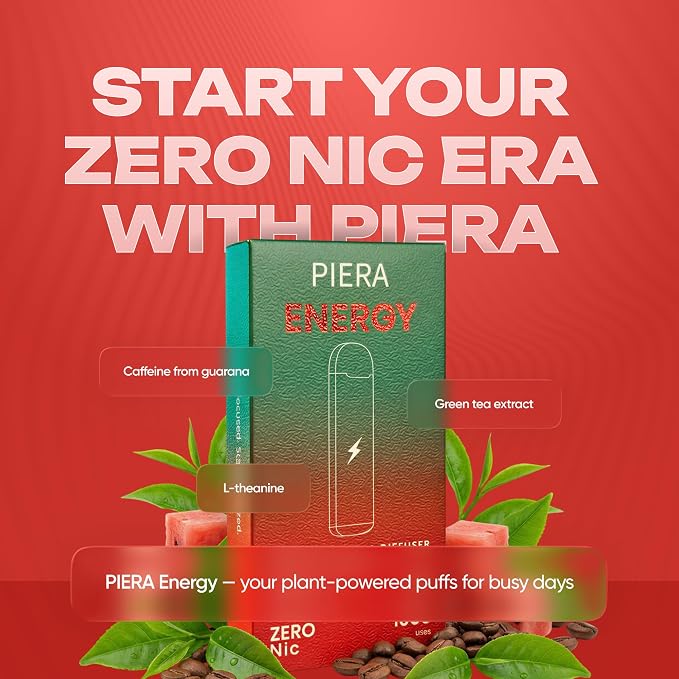 PIERA Botanical Aroma Diffuser Set, Plant-Based Botanical Scent, Non-Electronic Personal Fragrance Accessory, Detox, Sleep & Energy, 3 Sticks, 1 Pack (3, Energy)