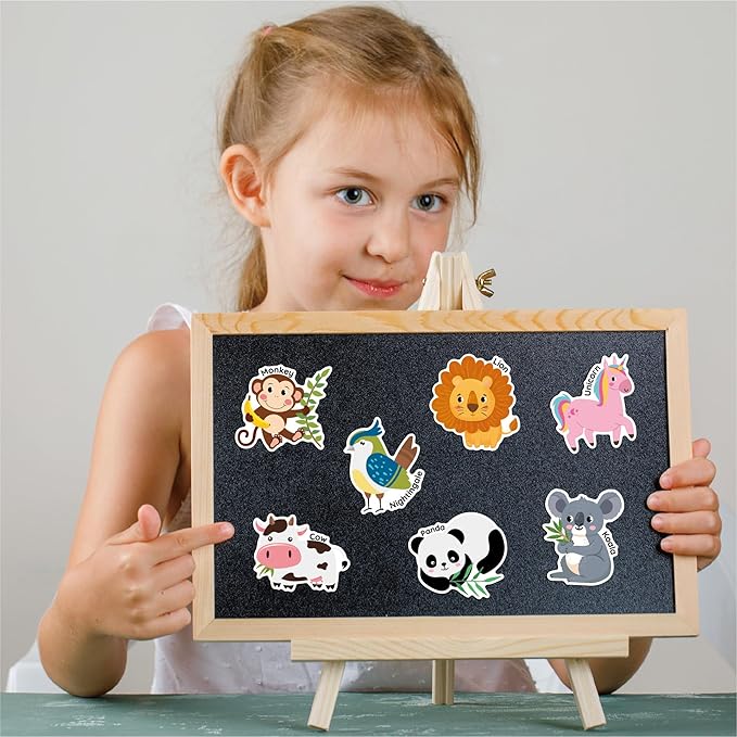 Large Size Cute Fridge Magnets for Toddlers, Preschool Spelling Learning Education Refrigerador Magnetic Toy (Animals Numbers 38pcs)