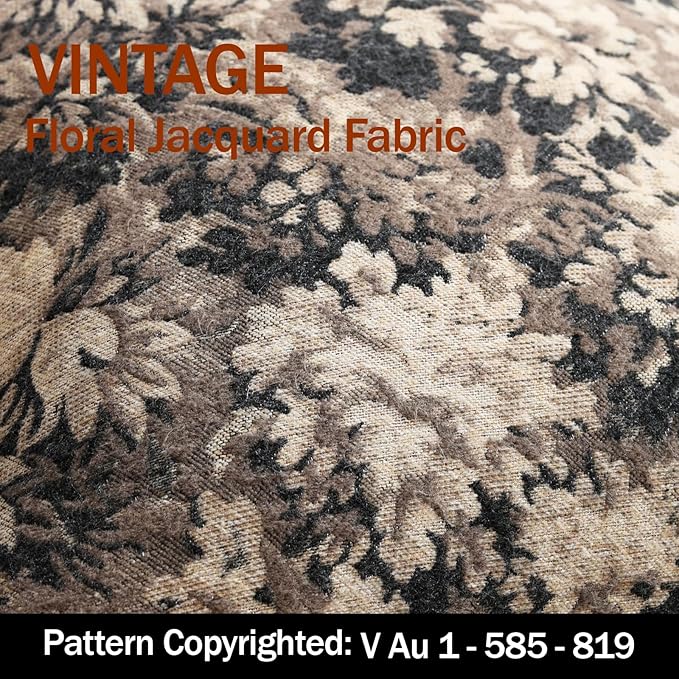 Pack of 2 Vintage Floral Throw Pillow Covers 16x16 Boho Farmhouse Accents Chenille Square Decorative Pillow Cases for Living Room Couch Bed Home Decor, Taupe