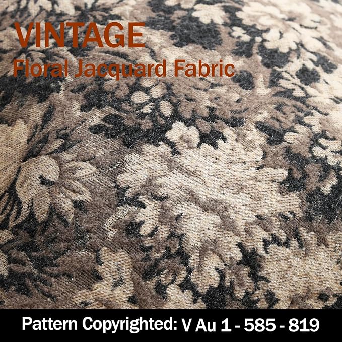 Pack of 2 Vintage Floral Throw Pillow Covers 18x18 Boho Farmhouse Accents Chenille Square Decorative Pillow Cases for Living Room Couch Bed Home Decor, Taupe