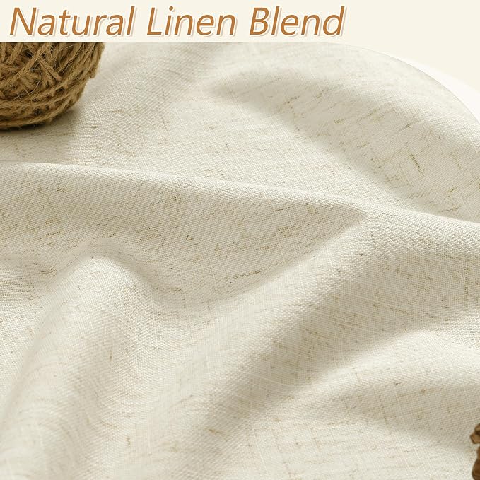 Guken 100% Blackout Curtains 100 Inch Length 2 Panels Set for Living Room Bedroom Back Tab Thermal Insulated Black Out Linen Drapes Room Darkening Window Curtains 100 Inches Long,Warm Beige