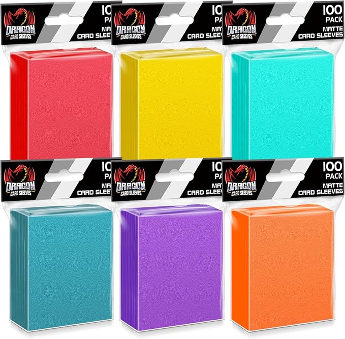 600 Count Card Sleeves Toploaders for Trading Cards, 6 Colors Soft Baseball Card Sleeve for Standard Cards, Fit for MTG, Football Card, Sports Cards,Game Cards