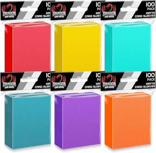 600 Count Card Sleeves Toploaders for Trading Cards, 6 Colors Soft Baseball Card Sleeve for Standard Cards, Fit for MTG, Football Card, Sports Cards,Game Cards