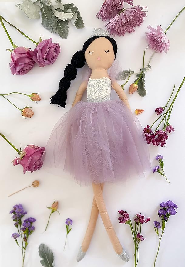 MON AMI Princess Violette Designer Doll – 22”, Soft & Elegant Stuffed Plush Princess Doll, Use as Toy or Room Decor
