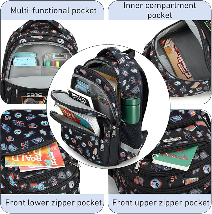 Cusangel Kids school Backpack with lunch bag for Girls,Elementary 6-10years Bookbag nylon large capacity backpack,Daypack