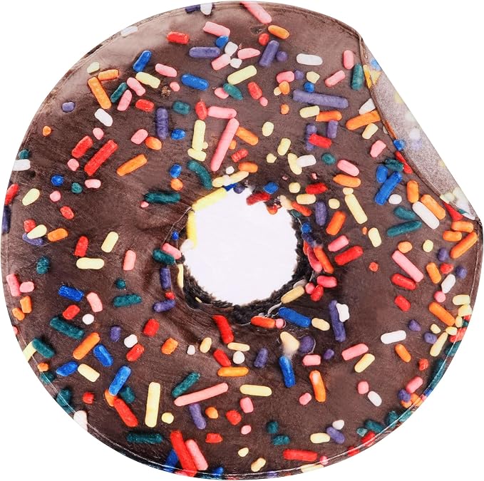 SeaRoomy 71 in Chocolate Donut Blanket, Funny Food Blanket, Double Sided | White Elephant Gifts, Gag Gifts For Teen Boys & Girls, Novelty Christmas Birthday Presents, Double Sided, Soft Flannel