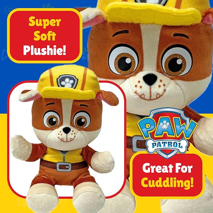 TY - Paw Patrol Collection, Rubble, All The Heroes of The Puppy Squad in Floppy Version, Soft Plush to Collect, Gift Idea for Young and Old - 20 cm - T44020