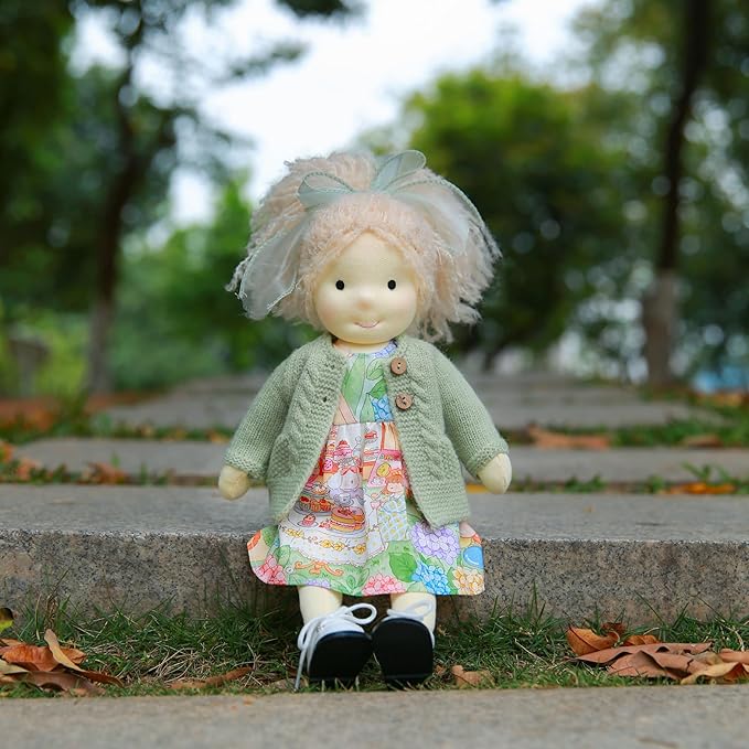 BlissfulPixie Handmade Waldorf Collect Rag Doll Birthday Present with Exquisite Box-Aaliyah 12"