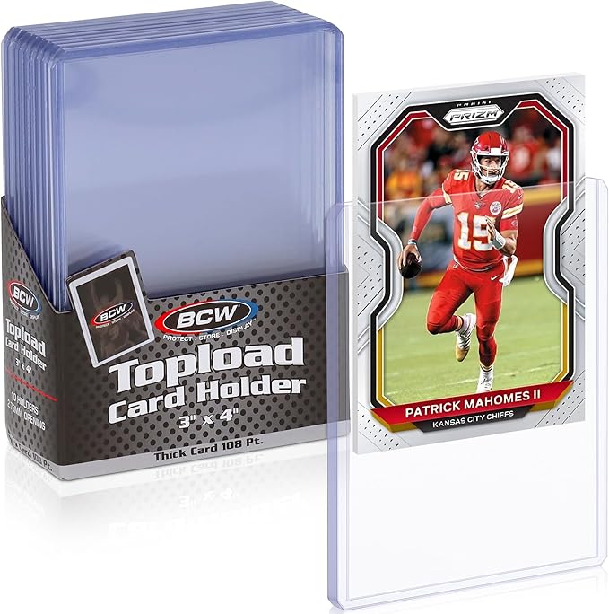 BCW 108 PT. Thick Card Topload Holder - Pack of 1 | Durable Rigid PVC Toploader | Toploaders for Memorabilia, Jersey, Patch, and Relic Cards
