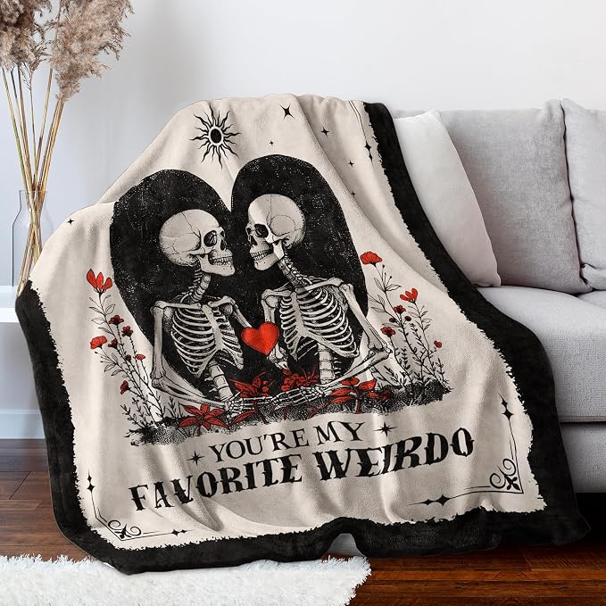Gifts for Him Her, Anniversary Blanket for Women Men 60"X50" | Birthday Gifts for Boyfriend Girlfriend, I Love You Gift, Engagement, Wedding, Gothic Gifts for Wife, Husband, Couple