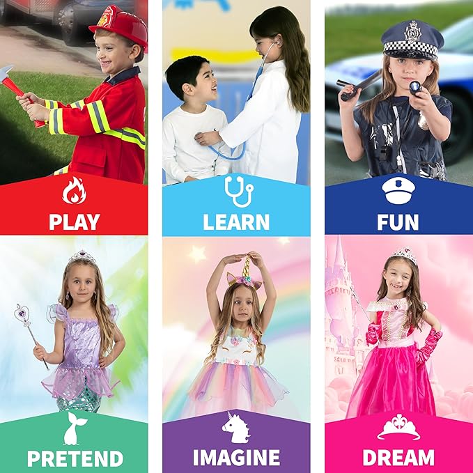 Born Toys Toddler Dress Up Clothes for Little Girls & Boys Ages 3-7, Pretend Play Toys