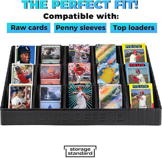 Storage Standard Card Sorting Tray - Stackable Trading Cards Organizer - 15-Compartment Tray Sorter for Organizing Raw, Sleeved or Toploaders - Includes Organization Insert Dividers