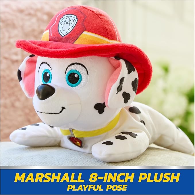 Paw Patrol GUND Marshall Plush, Bean Bag Kids Toys, Lounging Marshall Plush Toy, Weighted Stuffed Animal, Sensory Toy for Ages 1 and Up, 8”