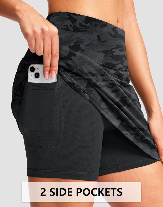 G Gradual 16"/18" Skorts for Women Golf Skirt with 2 Pockets Summer Casual | Built-In Shorts, High Waist, Soft 4-Way Stretch, Breathable Mesh Liner, Tennis Pickleball Athletic Wear, Easy To Match