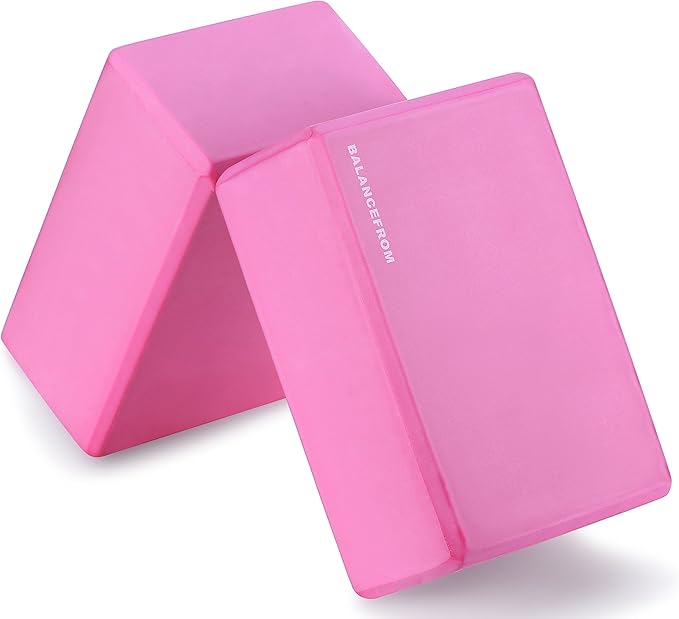 Fitvids GoYoga, Set of 2 High Density Yoga Blocks, 9"x6"x4" Each