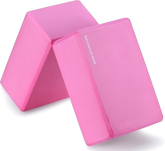 Fitvids GoYoga, Set of 2 High Density Yoga Blocks, 9"x6"x4" Each