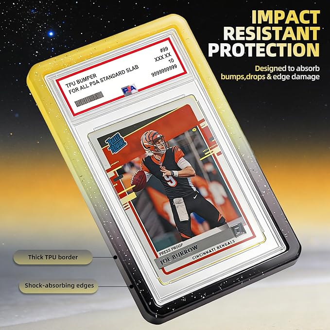 NAKIS Slab Guard for PSA Graded Cards, 1 Pack TPU Slab Protector Graded Bumper Guard for PSA Graded Card Only, Gradient Color Glitter Limited Edition, COLOR2