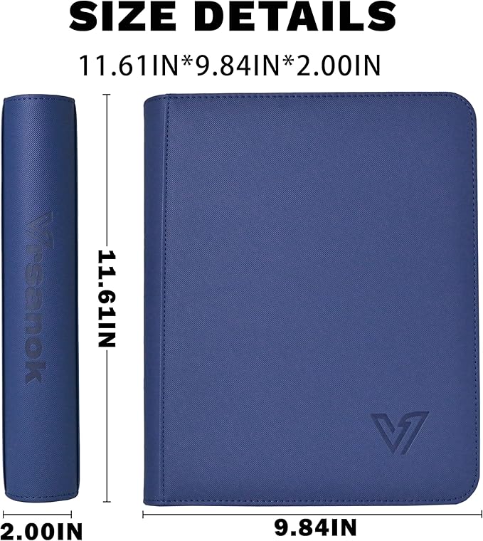 Toploader Binder 4 Pocket,Holds 128 Top Loaders,Top Loader Binder 4 Pocket for 3" x 4"Rigid Cards,Double Sided Card Binder Abulm in 3"x4"Toploaders for Trading Cards