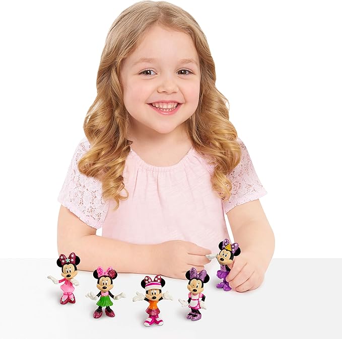 Disney Junior Minnie Mouse 3-inch Collectible Figure Set, 5 Piece Set, Kids Toys for Ages 3 Up by Just Play