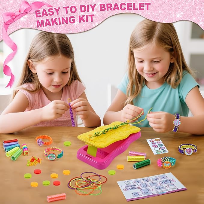 Gaitel Friendship Bracelet Kit for Girls - Arts and Crafts Toy and Birthday Gift for 6 7 8 9 10 11 12 Year Old Kids, DIY Craft Set for Creative Activities and Handmade Fun
