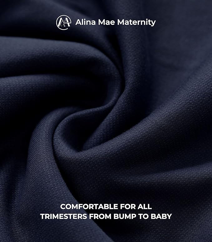 Maternity Pants Work Over The Belly with Pockets, Womens Pregnancy Dress Pants Office Clothes Trousers Stretch Summer