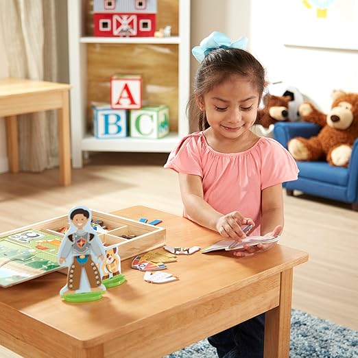 Melissa & Doug Occupations Magnetic Dress-Up Wooden Dolls Pretend Play Set (82 pcs) Pretend Play & Preschool Toys for Kids Ages 3+